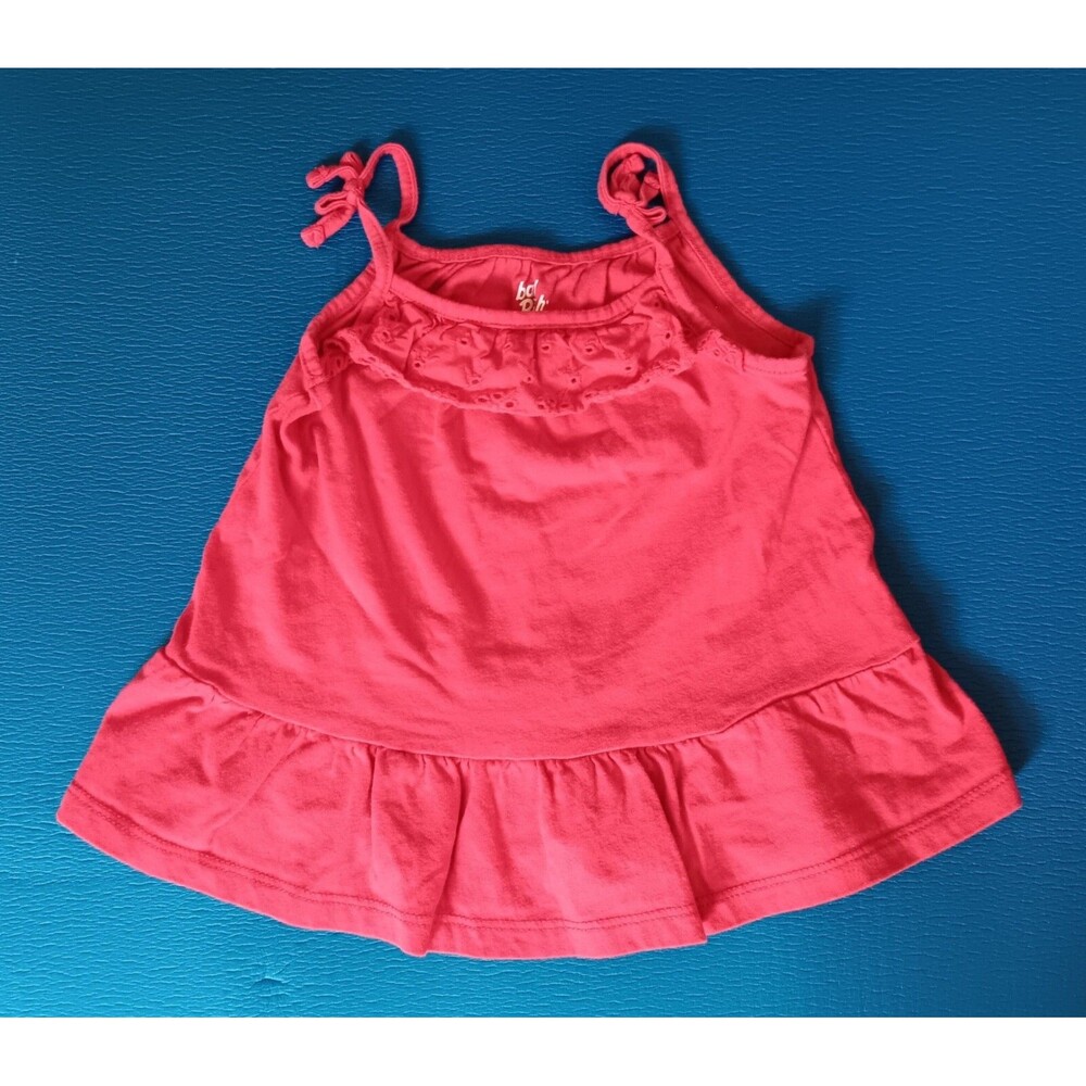 shirt 18 months Baby B Gosh girl tank red lace trim summer